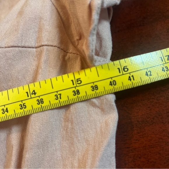 Rachel Parcell Pale Pink Ruffled Sleeve Tie Waist Pantsuit Sz S Belted - Picture 9 of 10